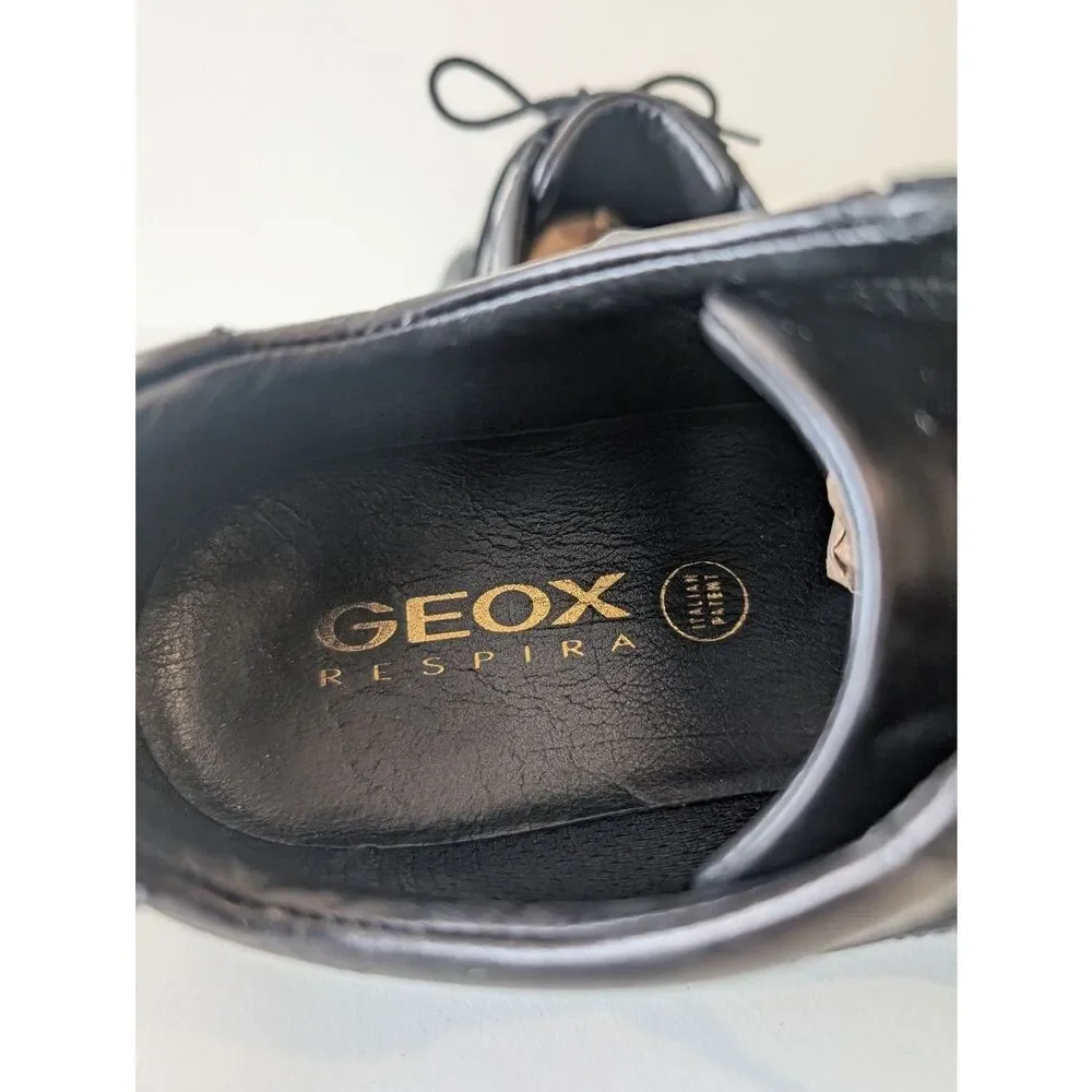 Geox Men's Uomo Black Leather Sneaker Men's Size 8